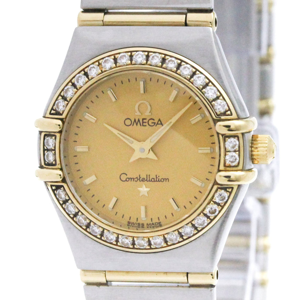 Pre-Owned OMEGA Constellation Diamond 18K Gold Steel Watch 1267.10 Polished