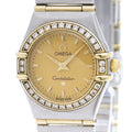 Pre-Owned OMEGA Constellation Diamond 18K Gold Steel Watch 1267.10 Polished