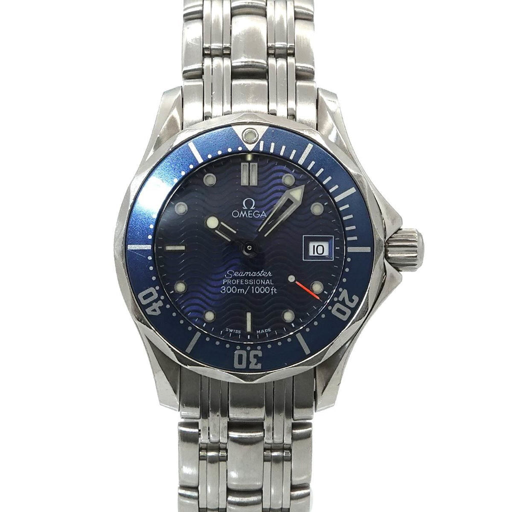 Pre-Owned Omega Seamaster Professional 300m 2583 80 Ladies' Watch, Date, Blue, Quartz Watch