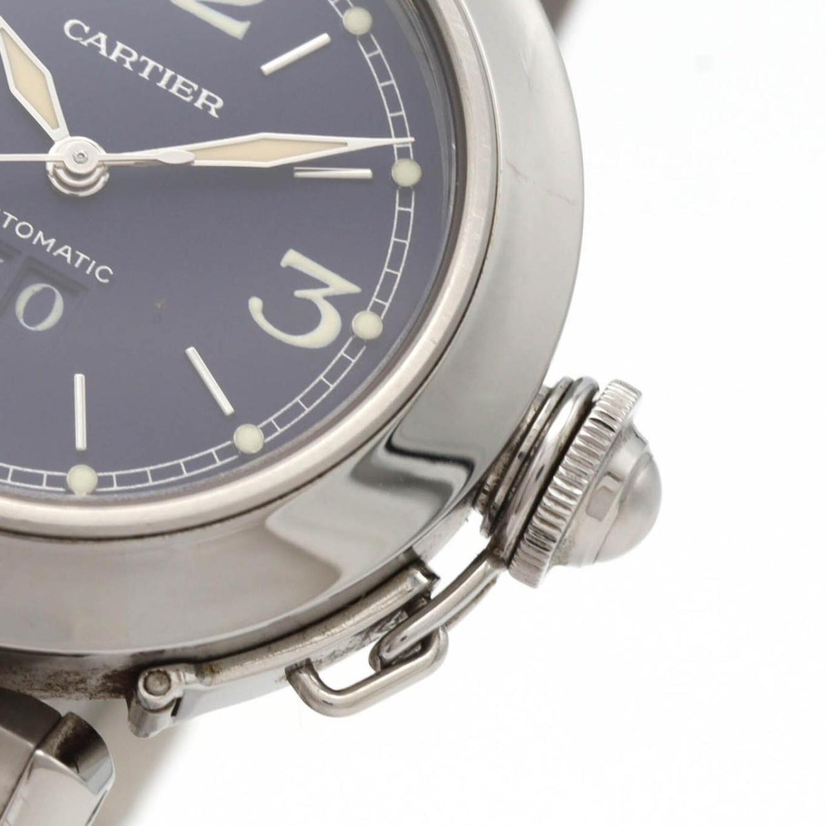 Pre-Owned Cartier Pasha C Grande Date W31047M7 Stainless Steel Automatic Watch