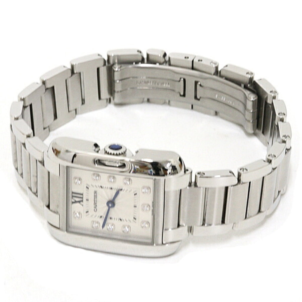 Pre-Owned Cartier women's watch Tank Anglaise SM W4TA0003, diamond, stainless steel, quartz,...