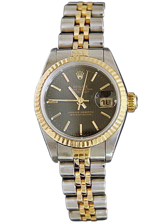 Pre-Owned Ladies Rolex Two-Tone 18K/SS Datejust Black 69173