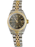 Pre-Owned Ladies Rolex Two-Tone 18K/SS Datejust Black 69173