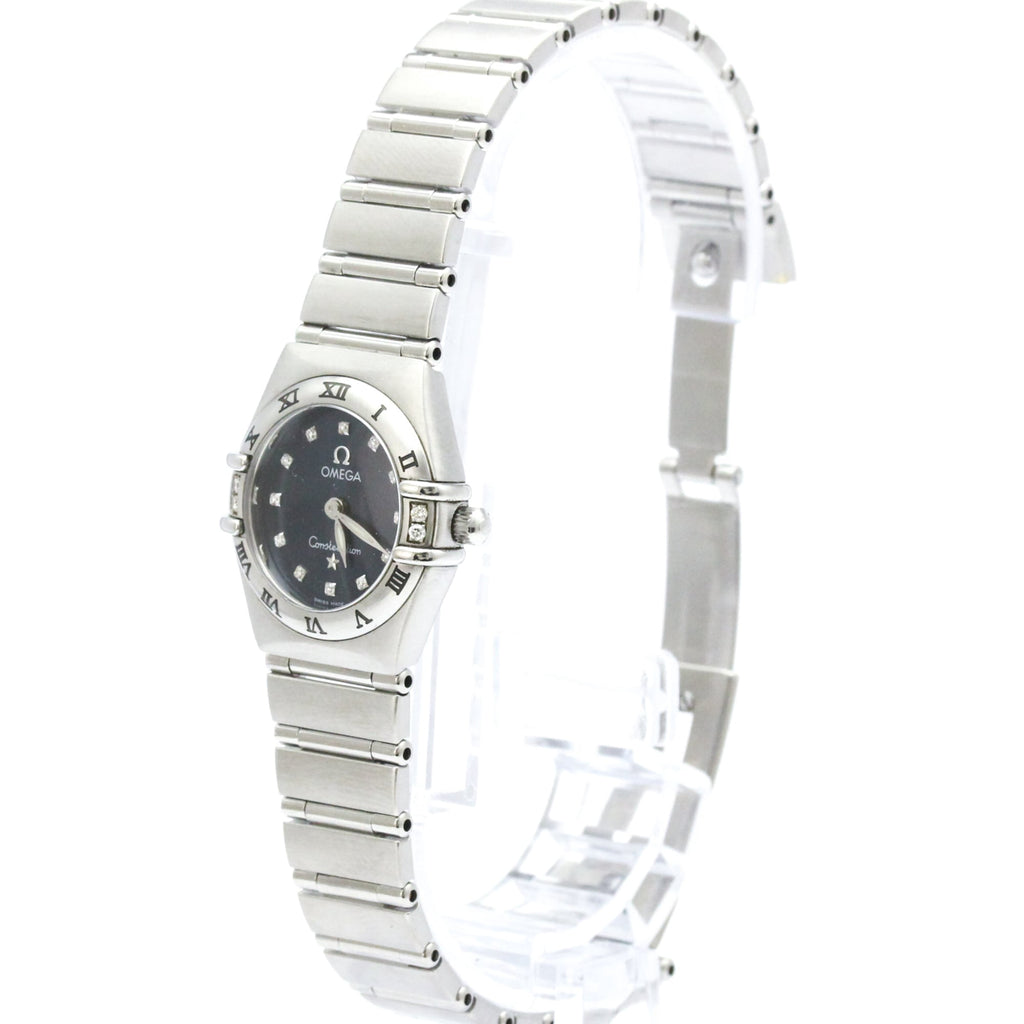 Pre-Owned OMEGA Constellation Diamond Steel Quartz Ladies Watch 1567.89 Polished