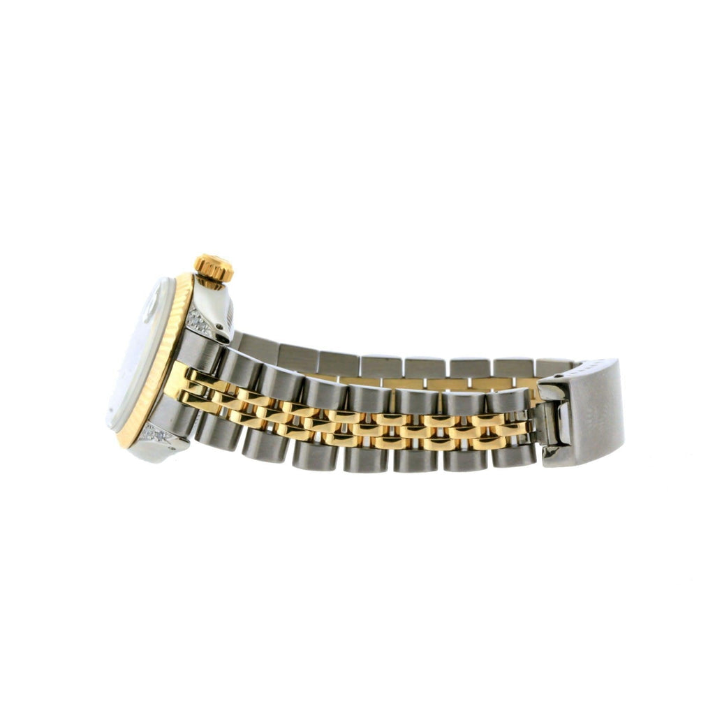 Pre-Owned Rolex Datejust 26MM 69173 Blue Diamond Dial Fluted Bezel Two Tone Yellow Gold Jubilee Bracelet