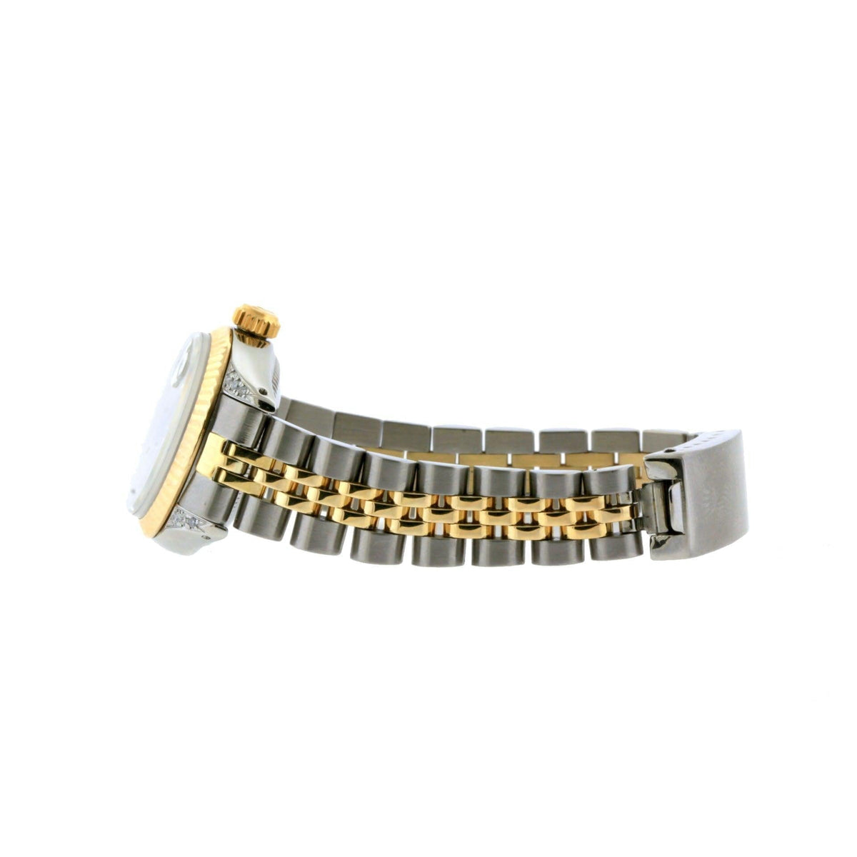 Pre-Owned Rolex Datejust 26MM 69173 Blue Diamond Dial Fluted Bezel Two Tone Yellow Gold Jubilee Bracelet