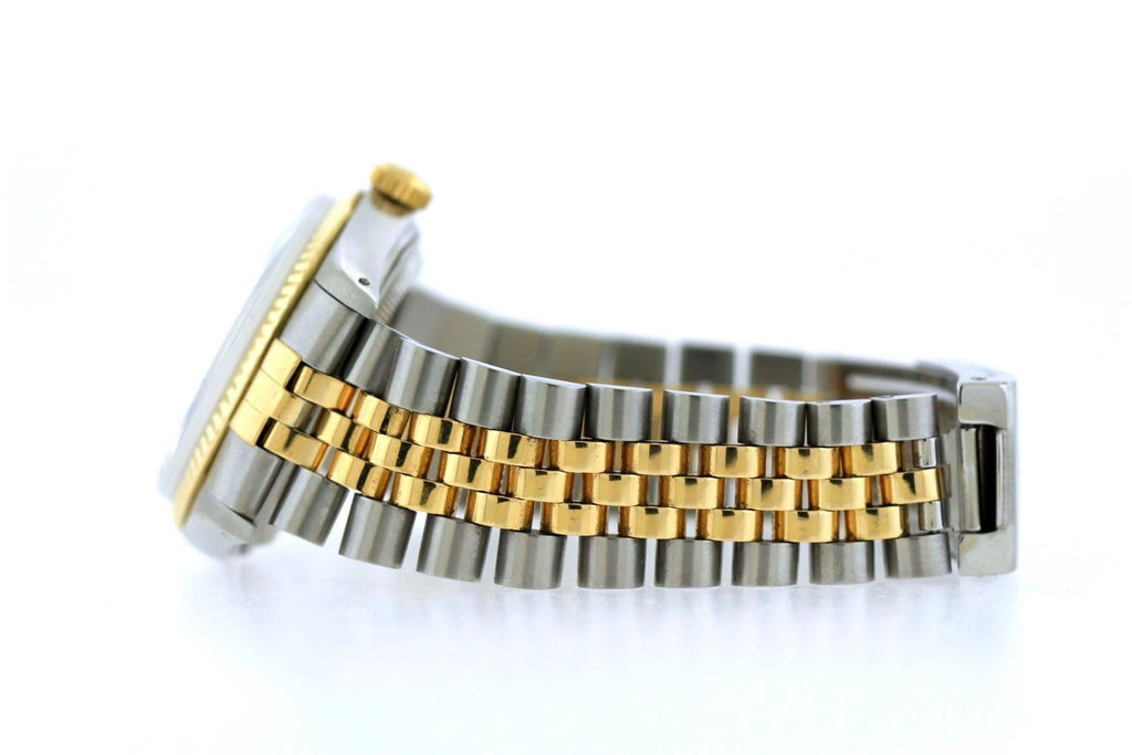 Pre-Owned Rolex Datejust 36MM 16233 Pink Floral Diamond Dial Fluted Bezel Two Tone Yellow Gold Jubilee Bracelet