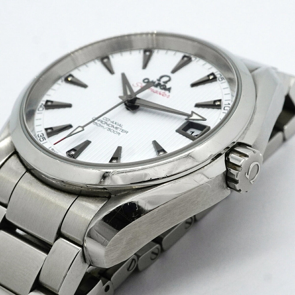 Pre-Owned Omega Seamaster Aqua Terra 11-Diamond Watch 231.10.39.21.54.001 White Dial Men's