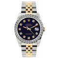 Pre-Owned Rolex Datejust 26mm Black Russian Dial Two-Tone Bracelet Watch With Diamond Bezel