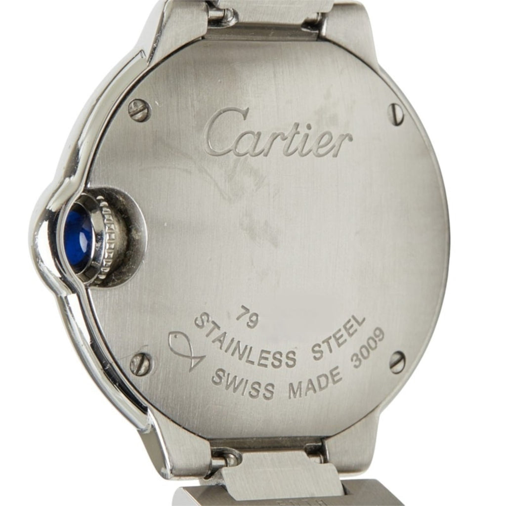 Pre-Owned Cartier Ballon Bleu SM de 11-Diamond Quartz Watch, Silver Dial, Stainless Steel,...