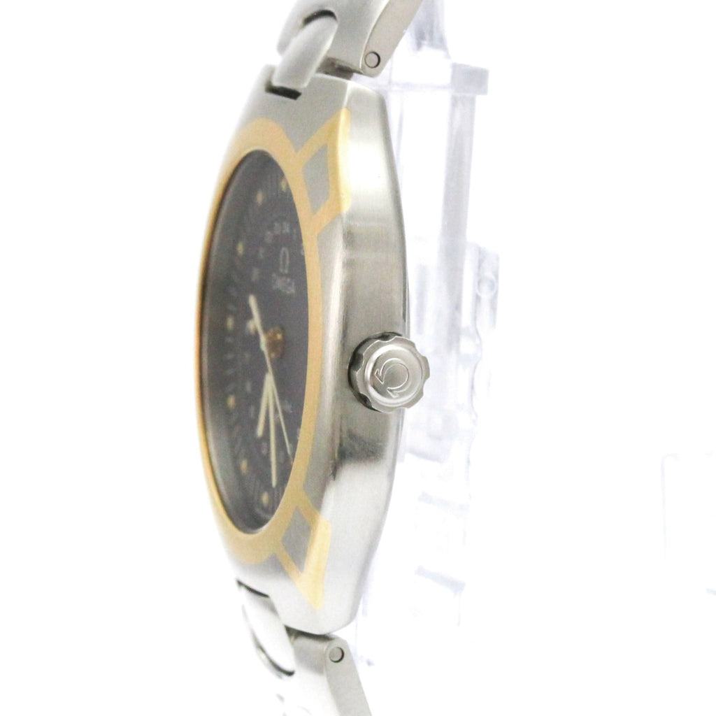 Pre-Owned OMEGA Seamaster Polaris GMT 18K Gold Steel Mens Watch 396.1122 Polished