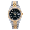 Pre-Owned Rolex Datejust 41MM 126333 Black Dial Fluted Bezel Two Tone Yellow Gold Jubilee Bracelet