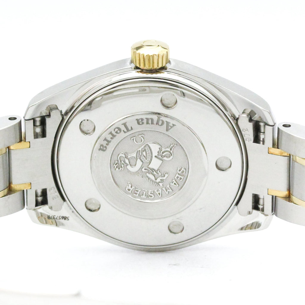 Pre-Owned OMEGA Seamaster Aqua Terra 18K Gold Steel Ladies Watch 2377.30 Polished