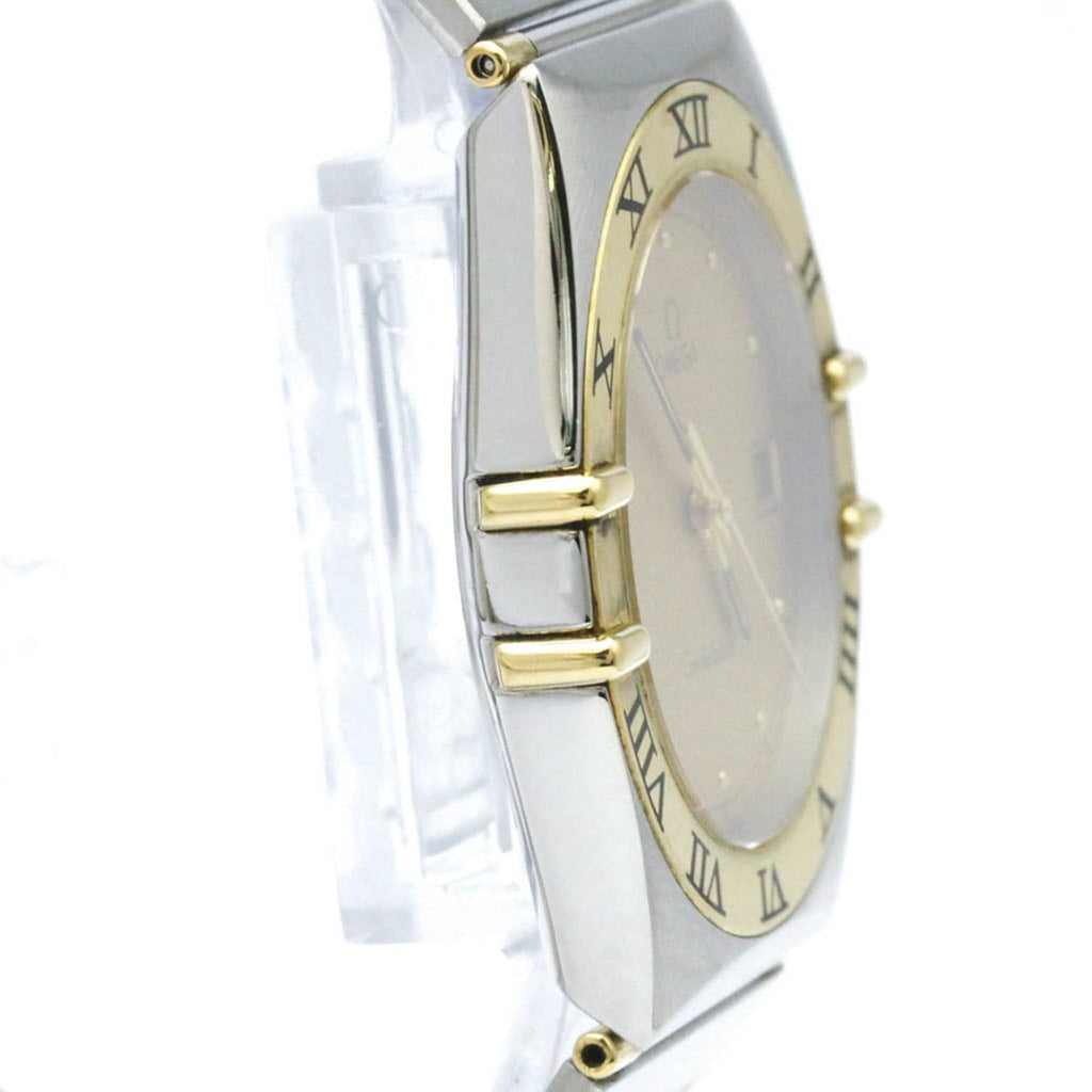 Pre-Owned OMEGA Constellation 18K Gold Steel Quartz Mens Watch 396.1080 Polished