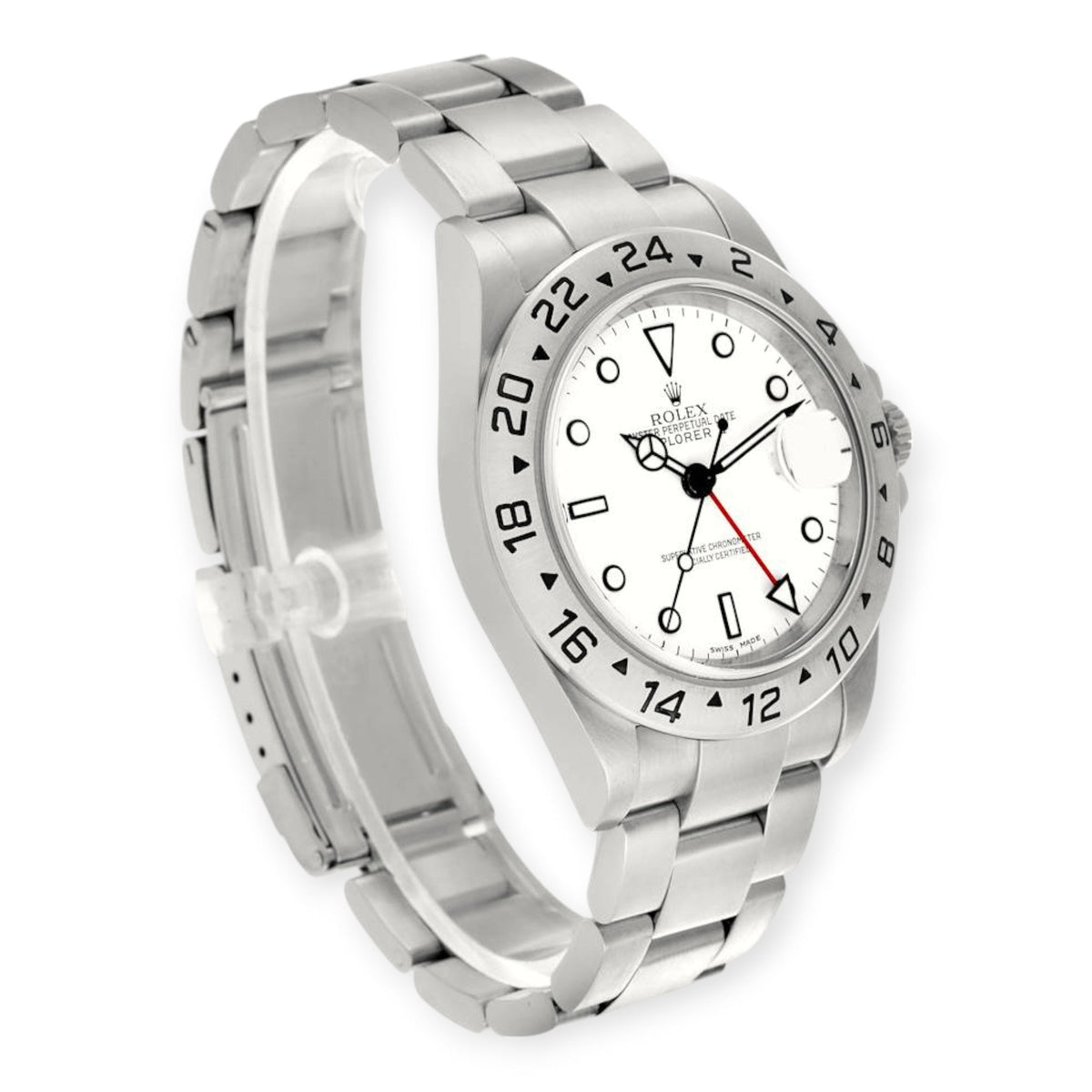 Pre-Owned Rolex Explorer II 16570 Polar White Dial Steel Mens Watch