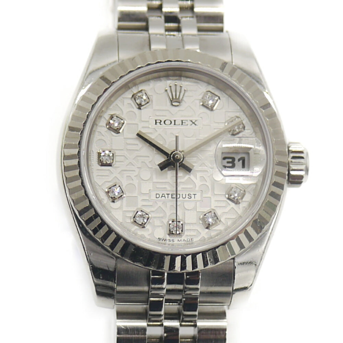 Pre-Owned ROLEX Datejust 179174G (D-serial number), Automatic, 10-diamond setting, Computer...