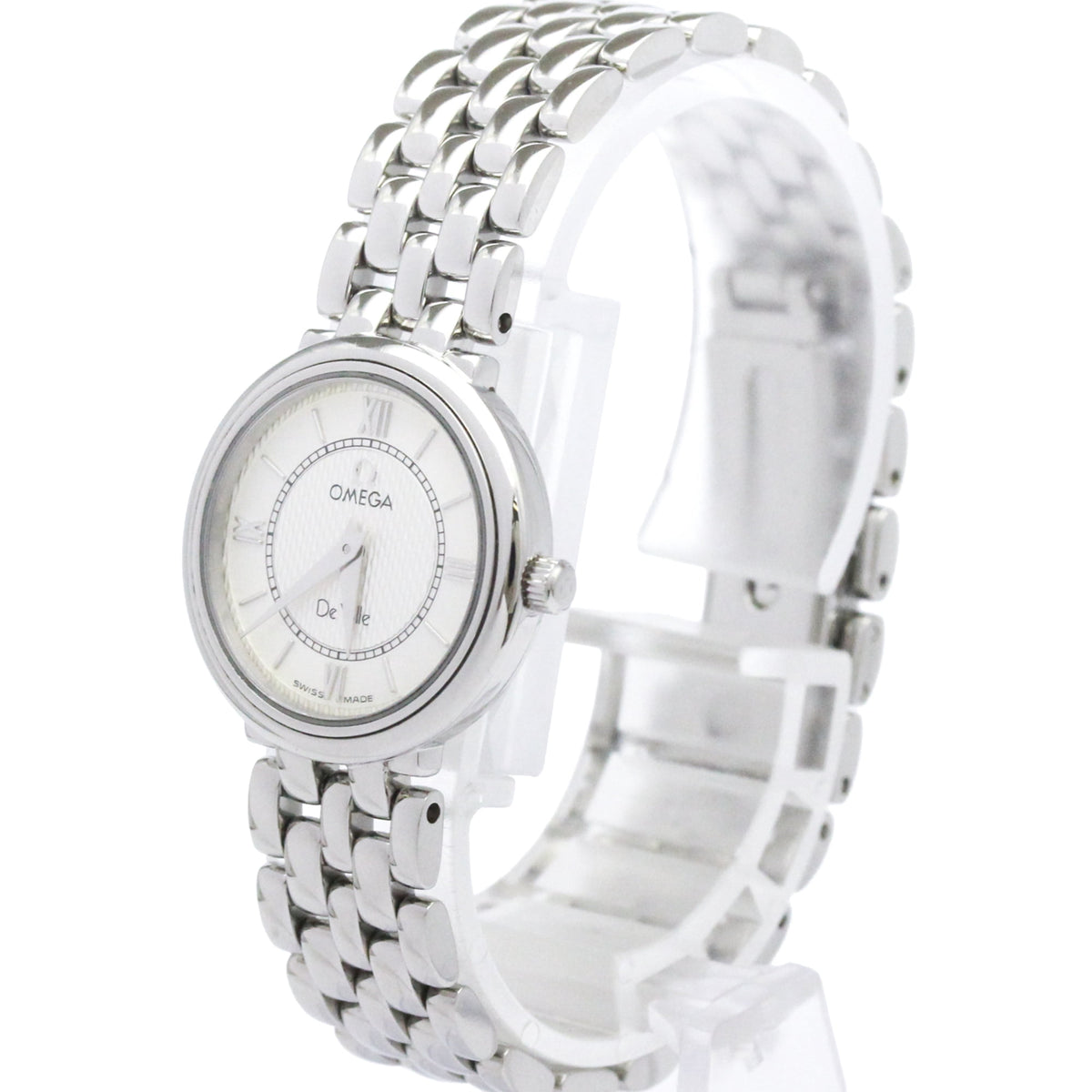 Pre-Owned OMEGA De Ville Stainless Steel Quartz Ladies Watch 7574.31 Polished