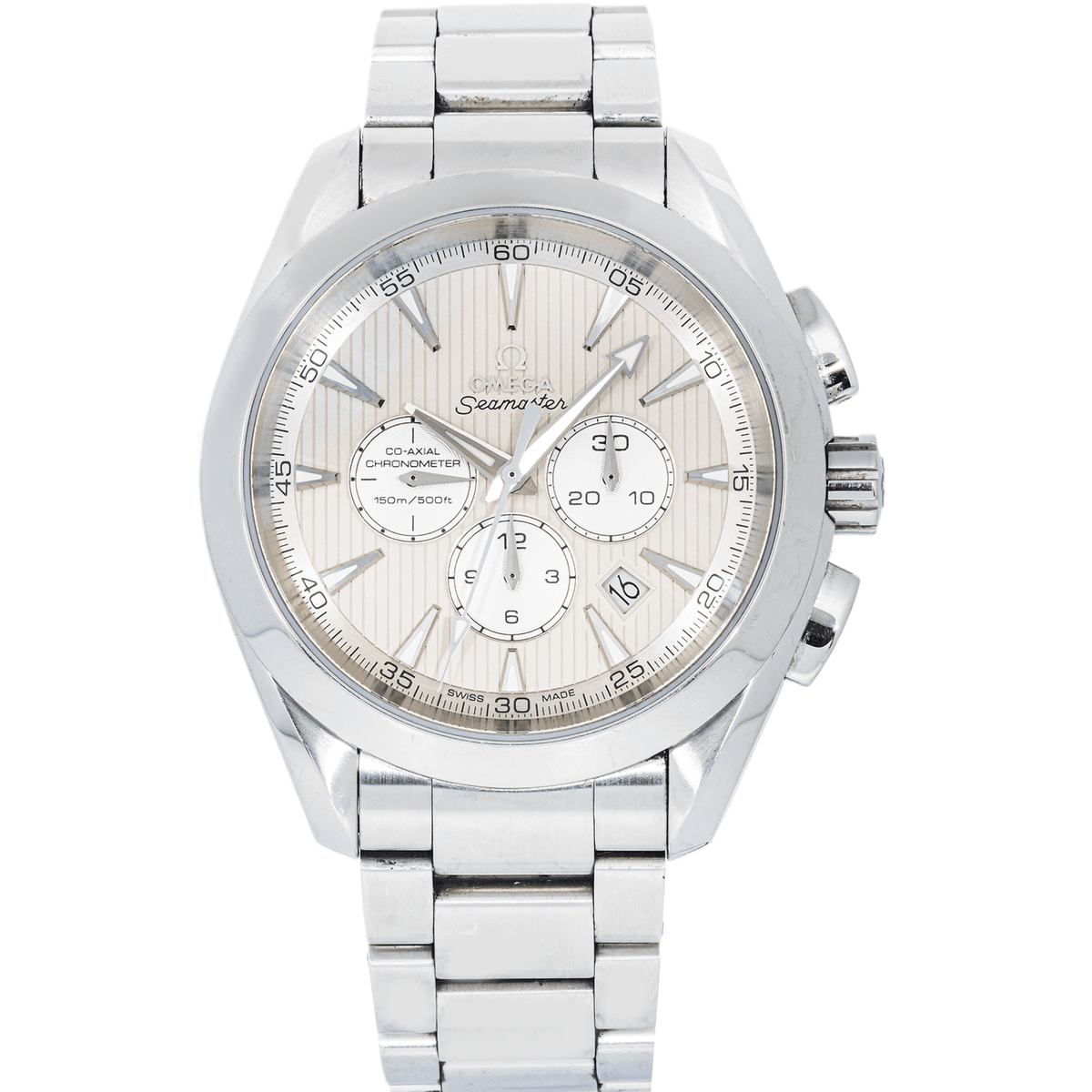 Pre-Owned Omega Speedmaster Chronoscope 44.25mm Silver Dial Stainless Steel Bracelet Watch