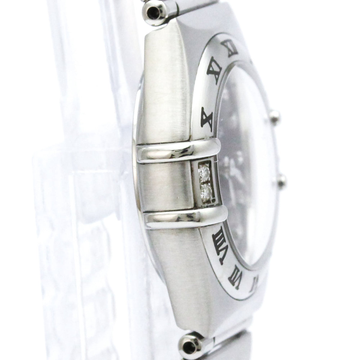 Pre-Owned OMEGA Constellation Diamond Steel Quartz Ladies Watch 1567.89 Polished