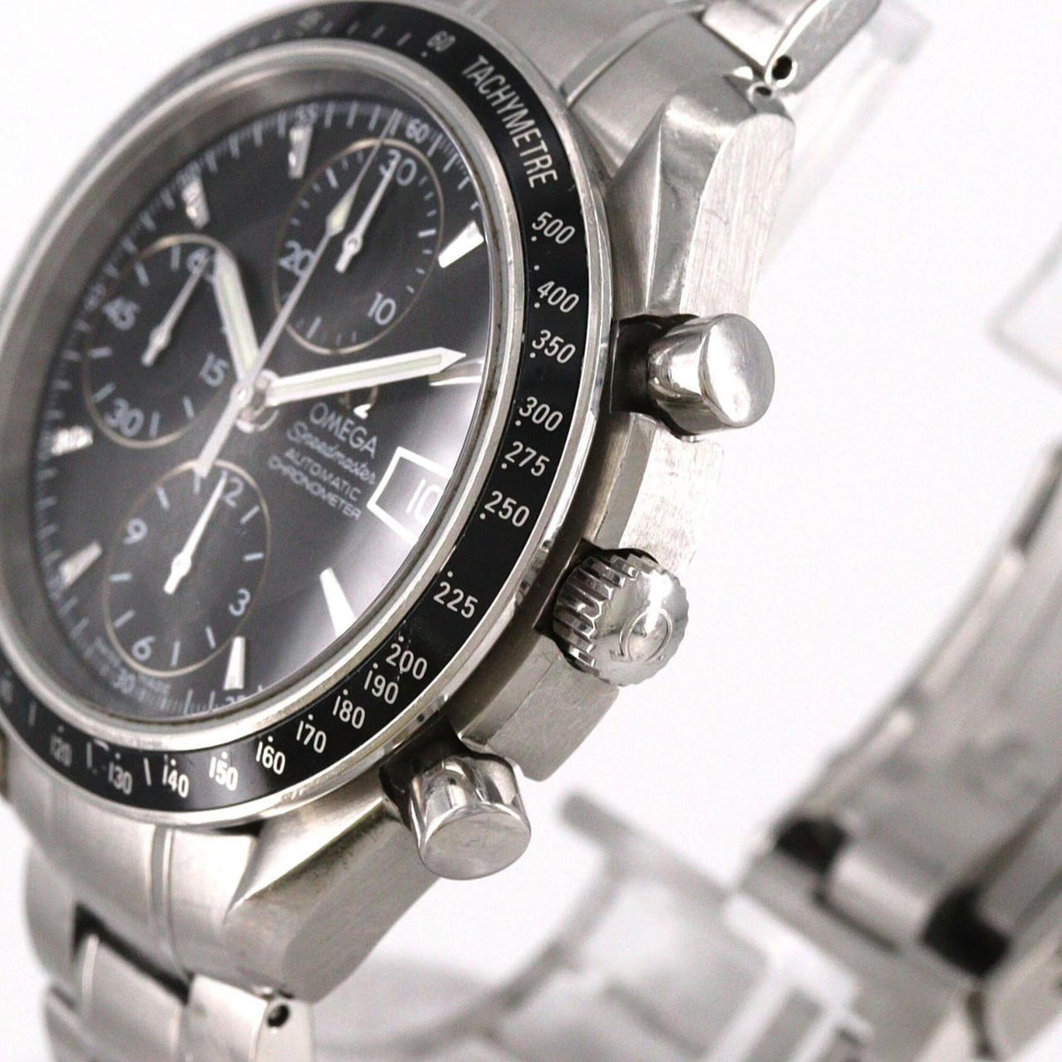 Pre-Owned Omega Speedmaster Date 3210.50 Stainless Steel Automatic Watch