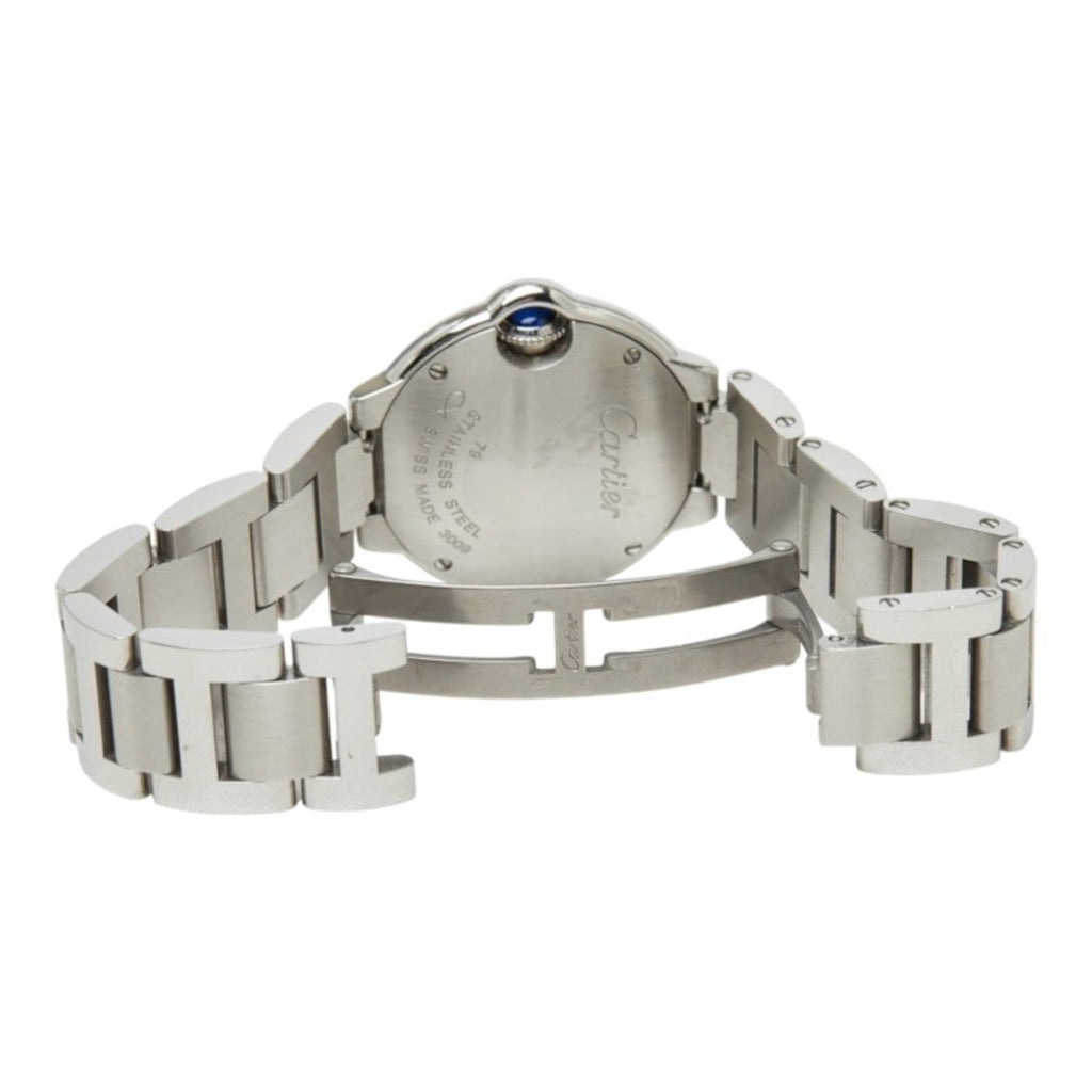 Pre-Owned Cartier Ballon Bleu SM de 11-Diamond Quartz Watch, Silver Dial, Stainless Steel,...