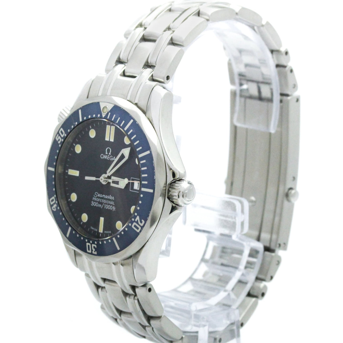 Pre-Owned OMEGA Seamaster Professional 300M Steel Mid Size Watch 2561.80 Polished
