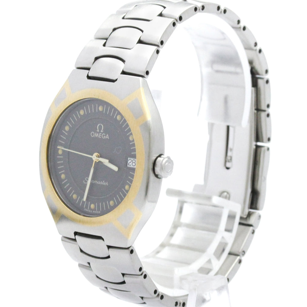 Pre-Owned OMEGA Seamaster Polaris 18K Gold Steel Mens Watch 396.1022 Polished