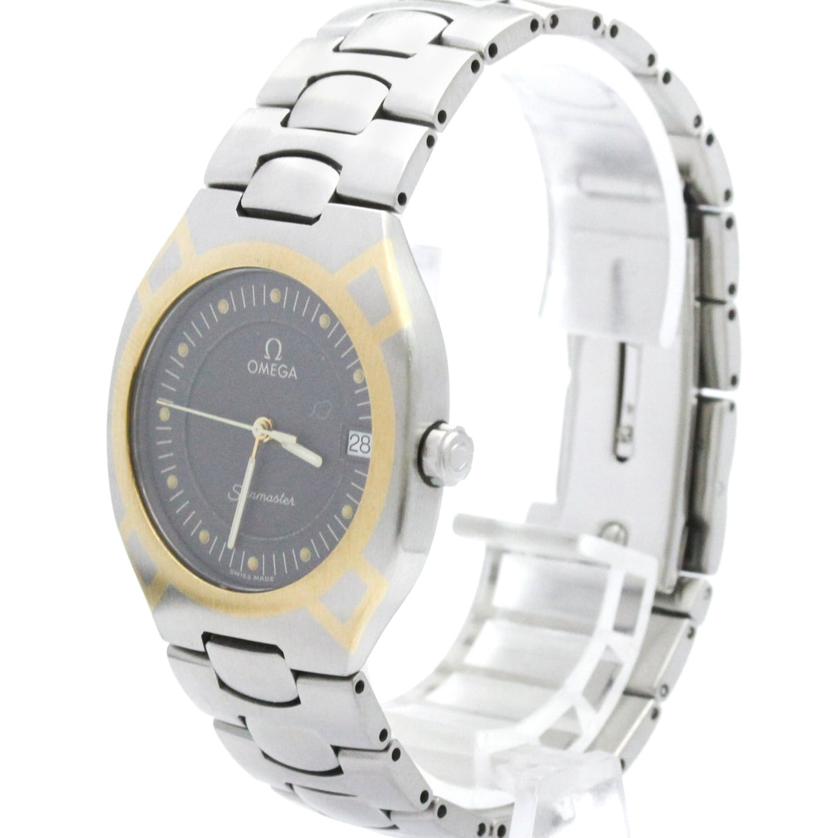 Pre-Owned OMEGA Seamaster Polaris 18K Gold Steel Mens Watch 396.1022 Polished
