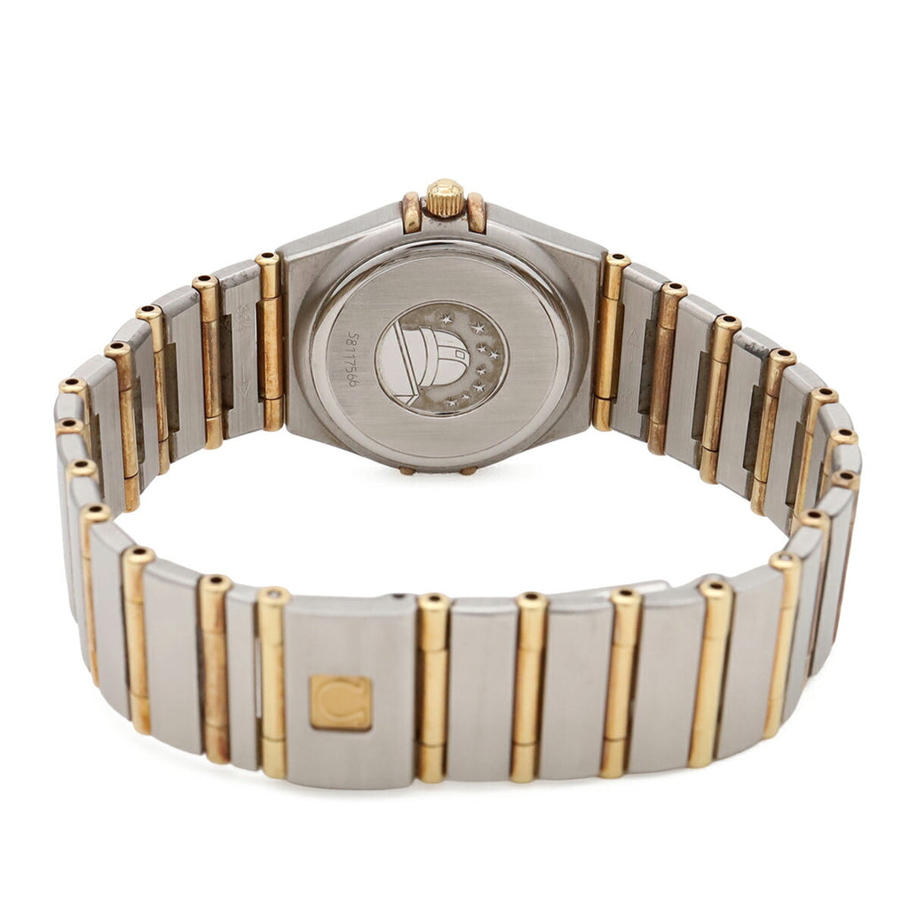 Pre-Owned OMEGA Constellation '95 Full Bar White Mother-of-Pearl Dial Stainless Steel Yellow...