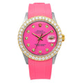 Pre-Owned Rolex Datejust 36MM 16014 Pink Diamond Dial Diamond Bezel Pink Rubber Strap