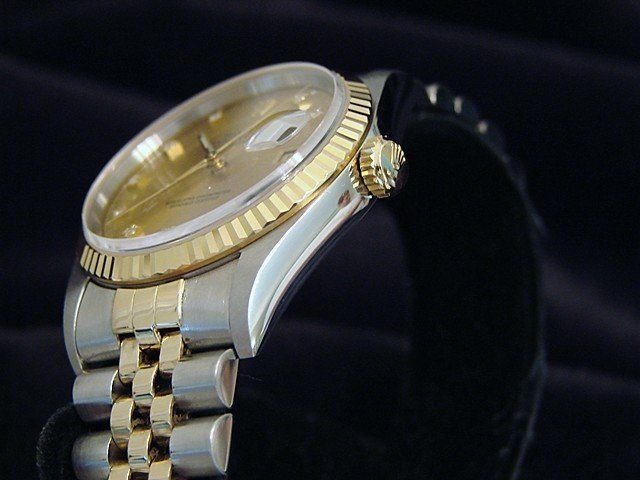 Pre-Owned Mens Rolex Two-Tone 18K/SS Datejust Champagne Diamond 16233