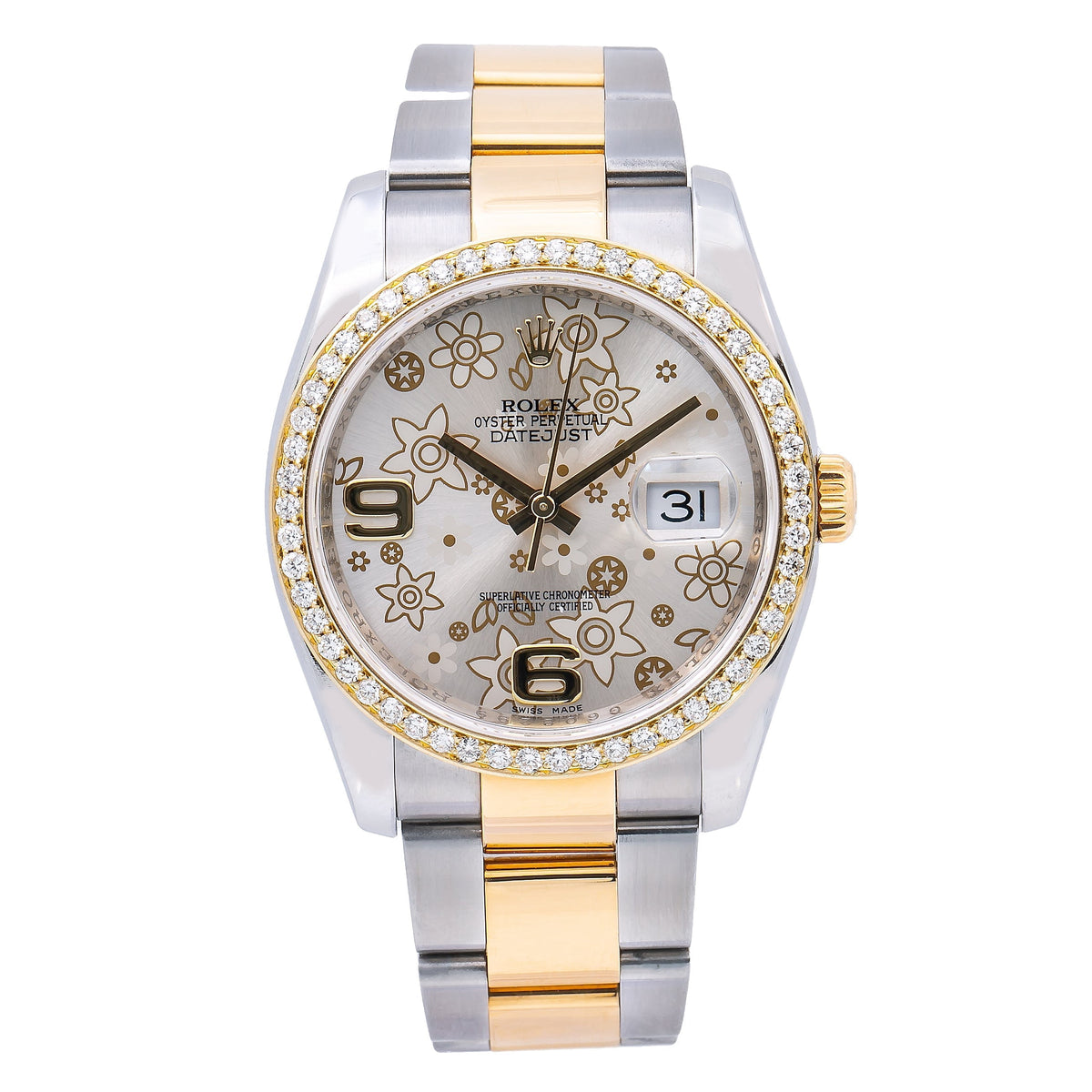 Pre-Owned Pre‑Owned Rolex Datejust 116233 Silver Diamond Dial With 1.05 CT Diamonds