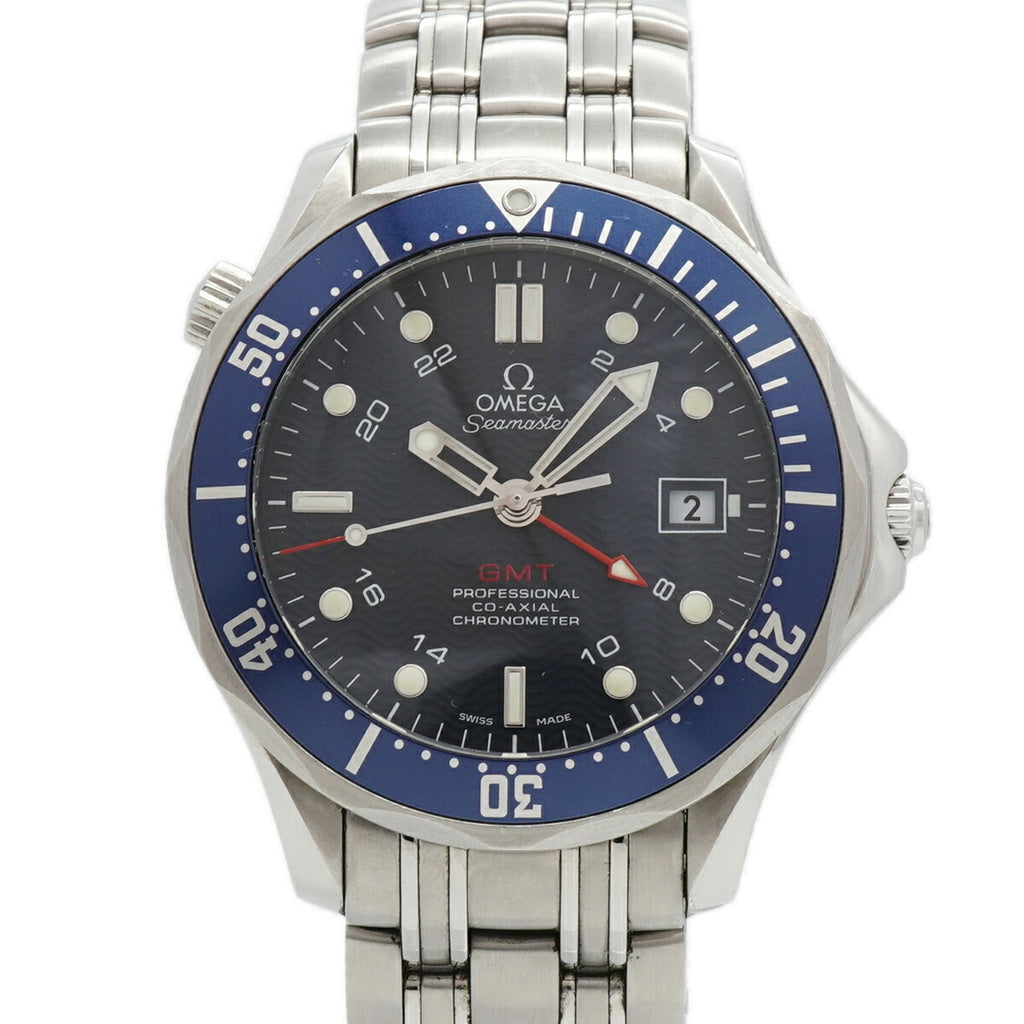 Pre-Owned Omega Seamaster Professional 300 Co-Axial GMT 2535.80 Blue Dial Men's Watch