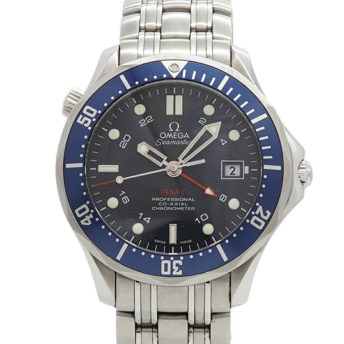Pre-Owned Omega Seamaster Professional 300 Co-Axial GMT 2535.80 Blue Dial Men's Watch