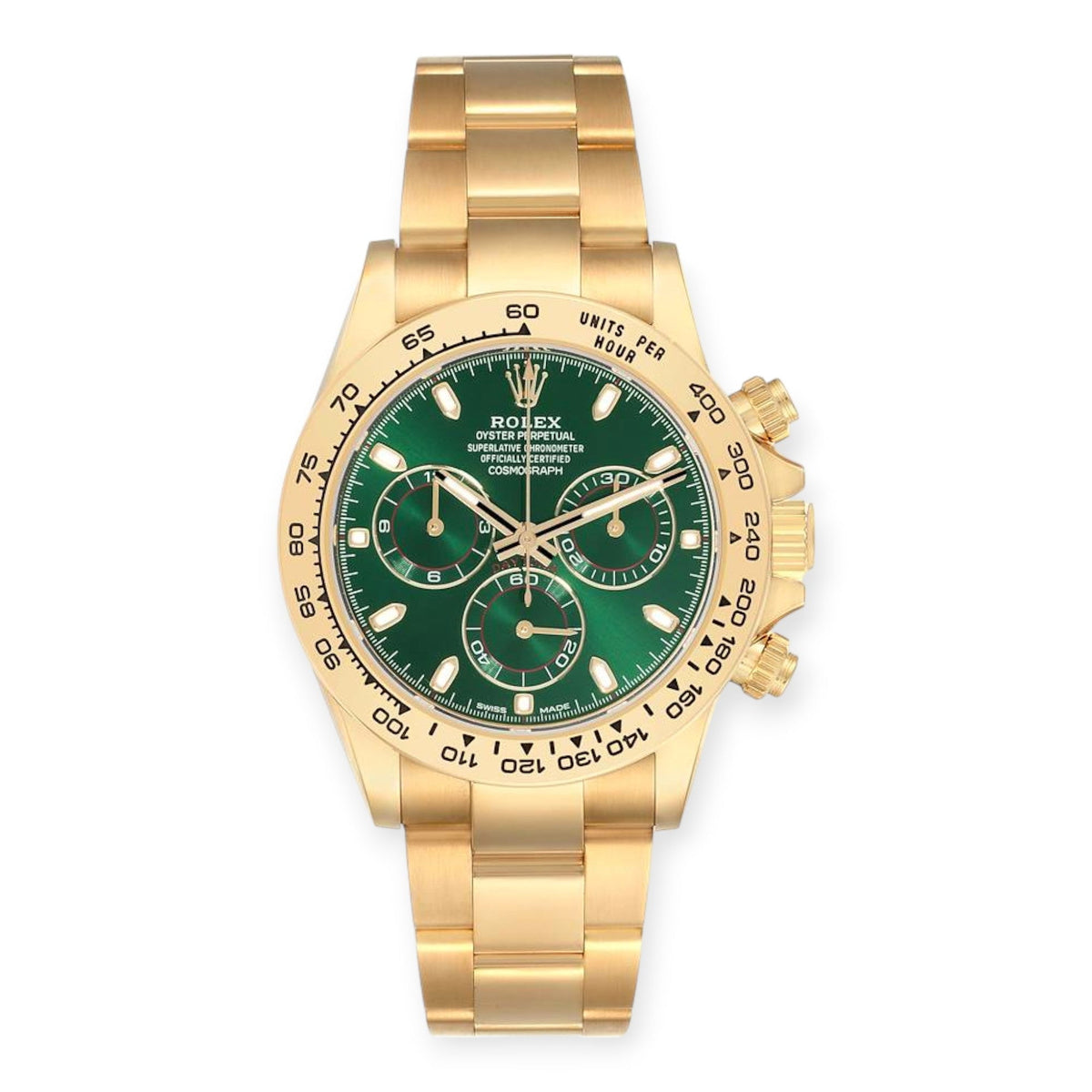 Pre-Owned Rolex Daytona 116508 Yellow Gold Green Dial Mens Watch
