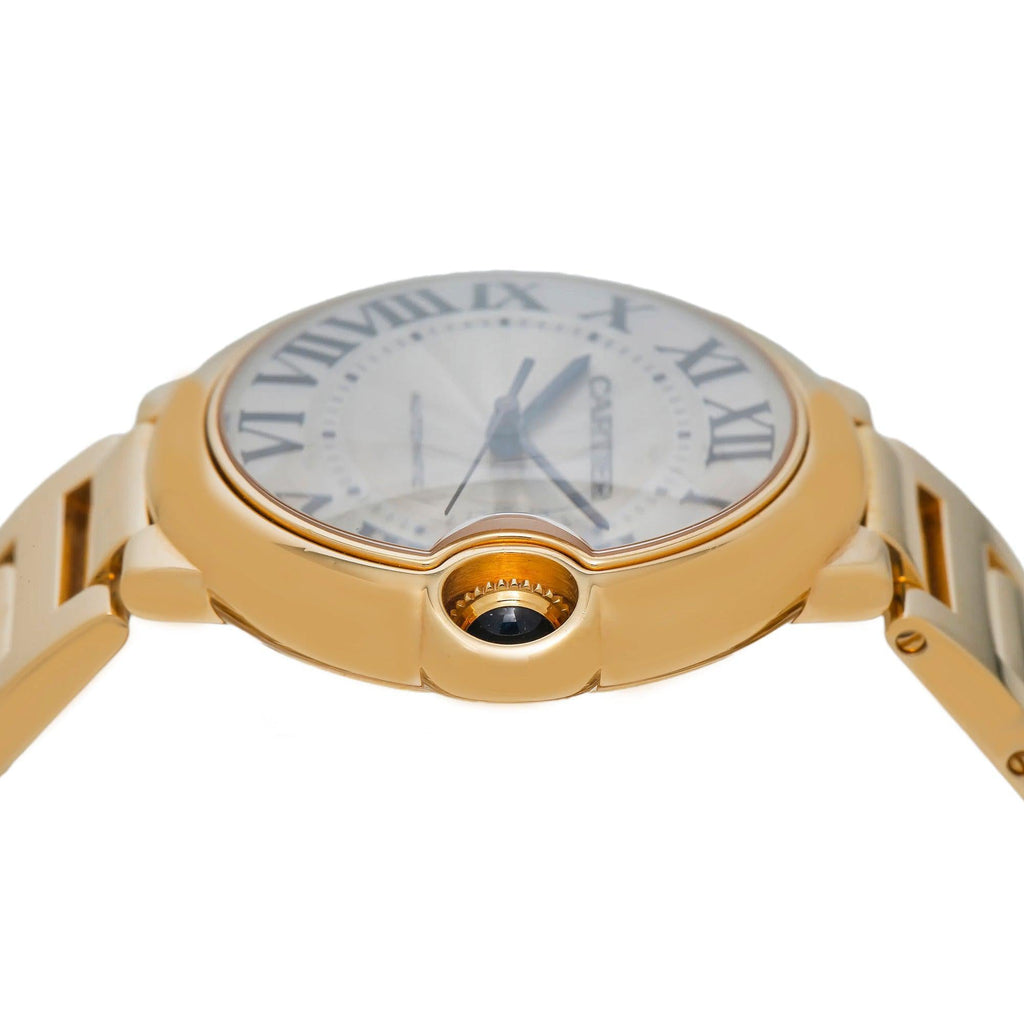 Pre-Owned Cartier Ballon Bleu WGBB0046 Yellow Gold 36MM Silver Dial