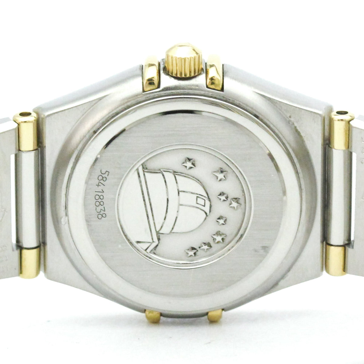Pre-Owned OMEGA Constellation MOP 18K Gold Steel Ladies Watch 1362.70 Polished
