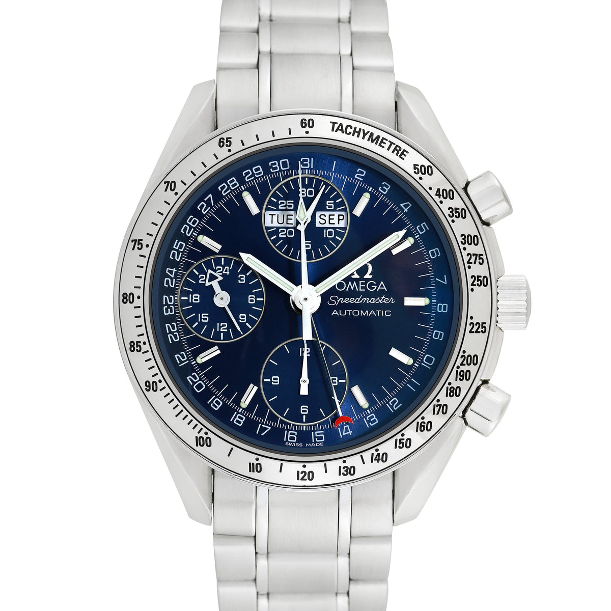 Pre-Owned Omega Men's Speedmaster Day-Date 39mm Stainless Steel Wristwatch