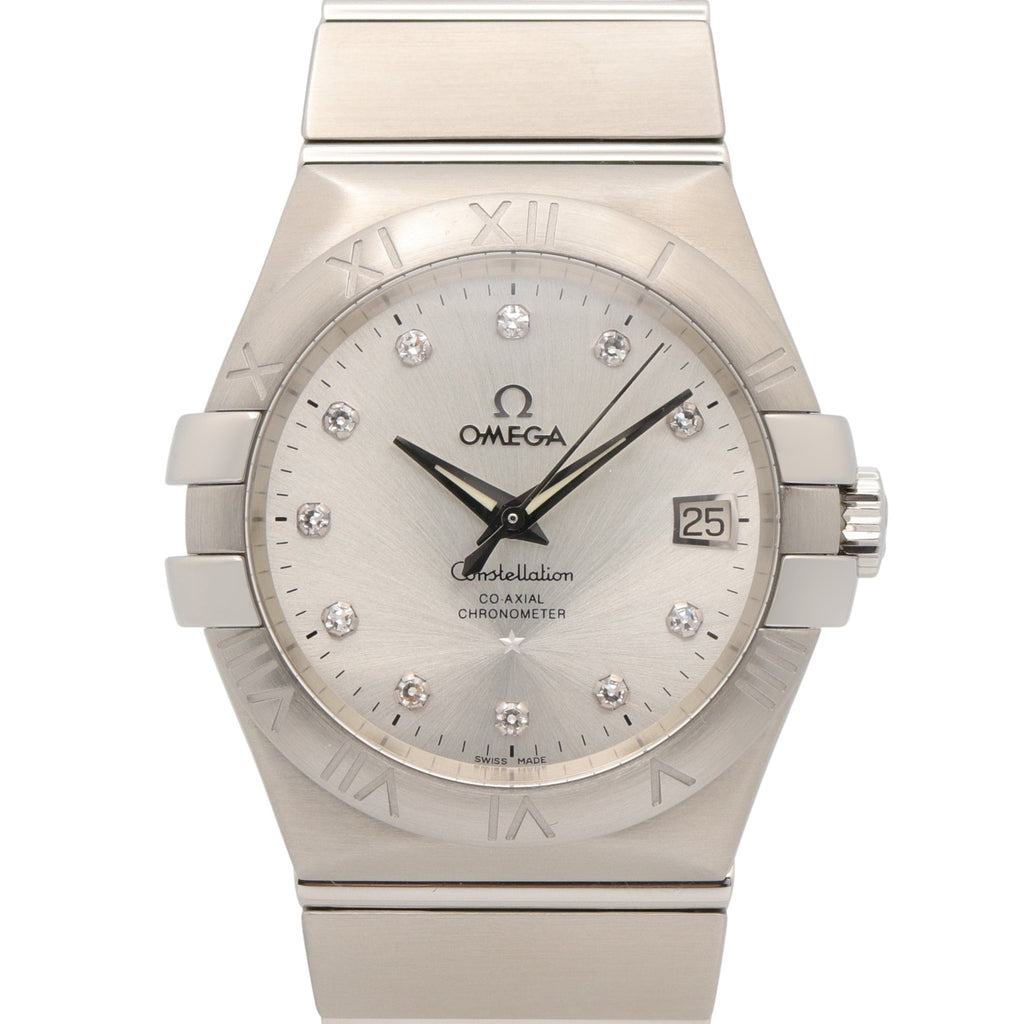 Pre-Owned Omega Constellation Co-Axial 11-Diamond Watch, Stainless Steel, Silver Tone, Men's,...