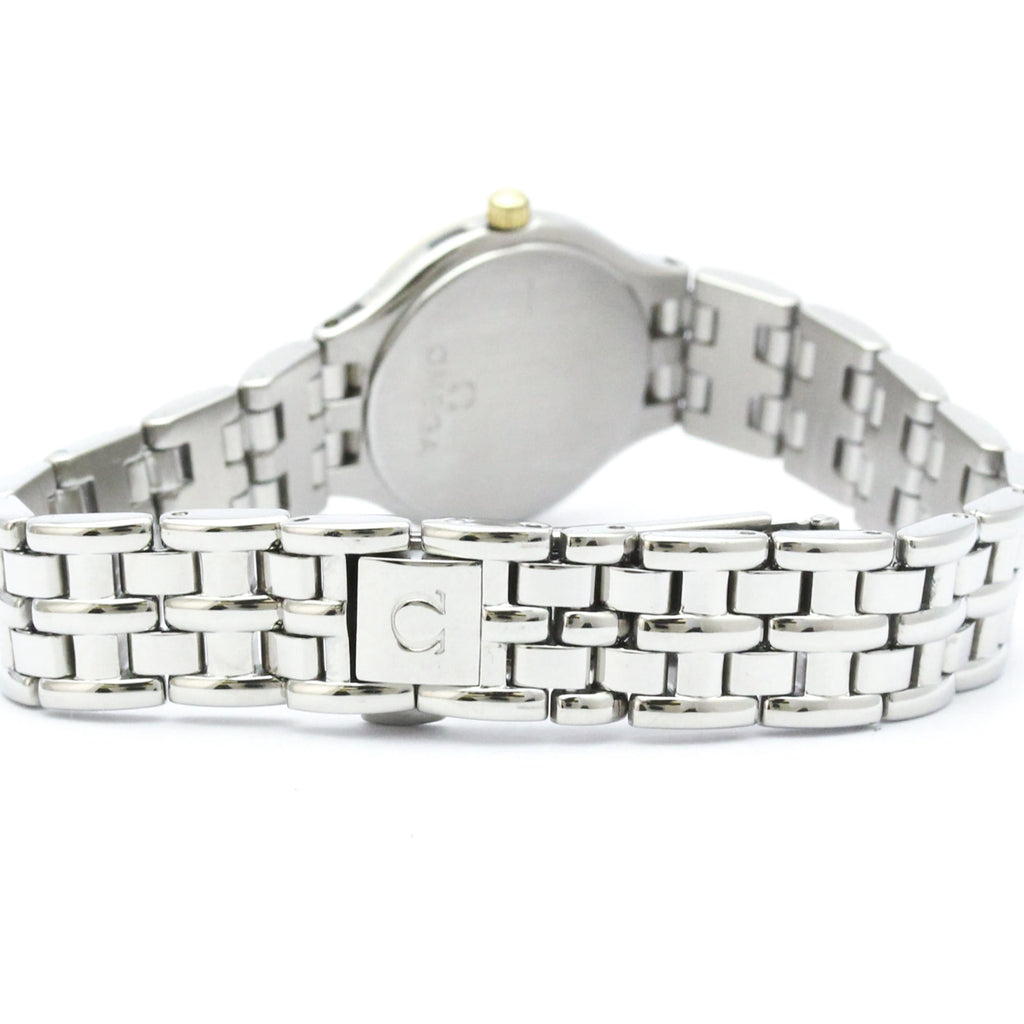 Pre-Owned OMEGA De Ville Symbol 18K Gold Steel Quartz Ladies Watch 795.0901 Polished