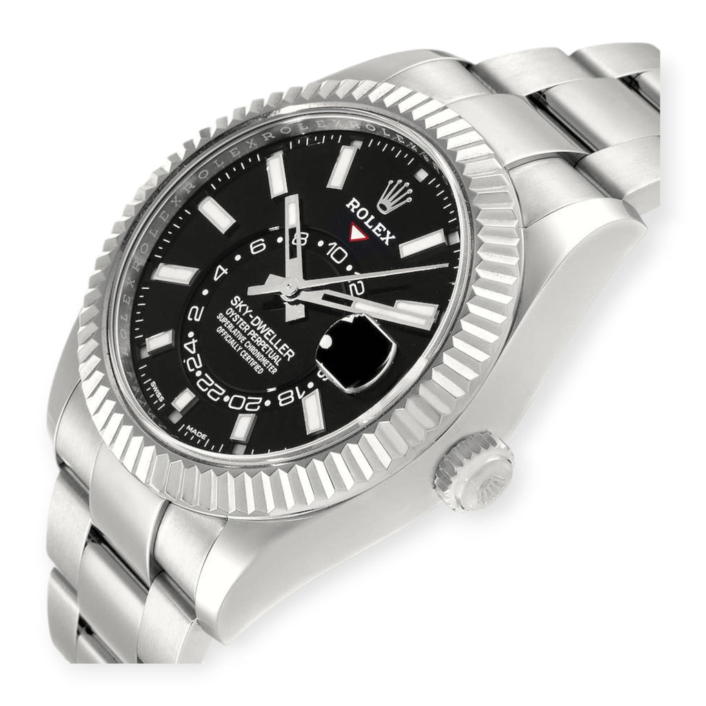 Pre-Owned Rolex Sky-Dweller 326934 42MM Black Dial With Stainless Steel Oyster Bracelet