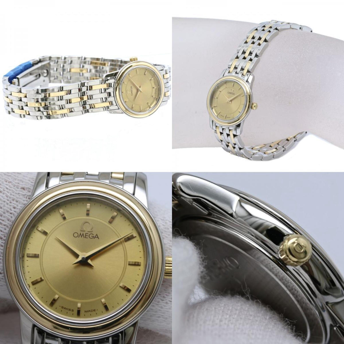 Pre-Owned OMEGA De Ville Prestige 4370.11.00 Women's Watch, Stainless Steel x 18K Yellow Gold,...