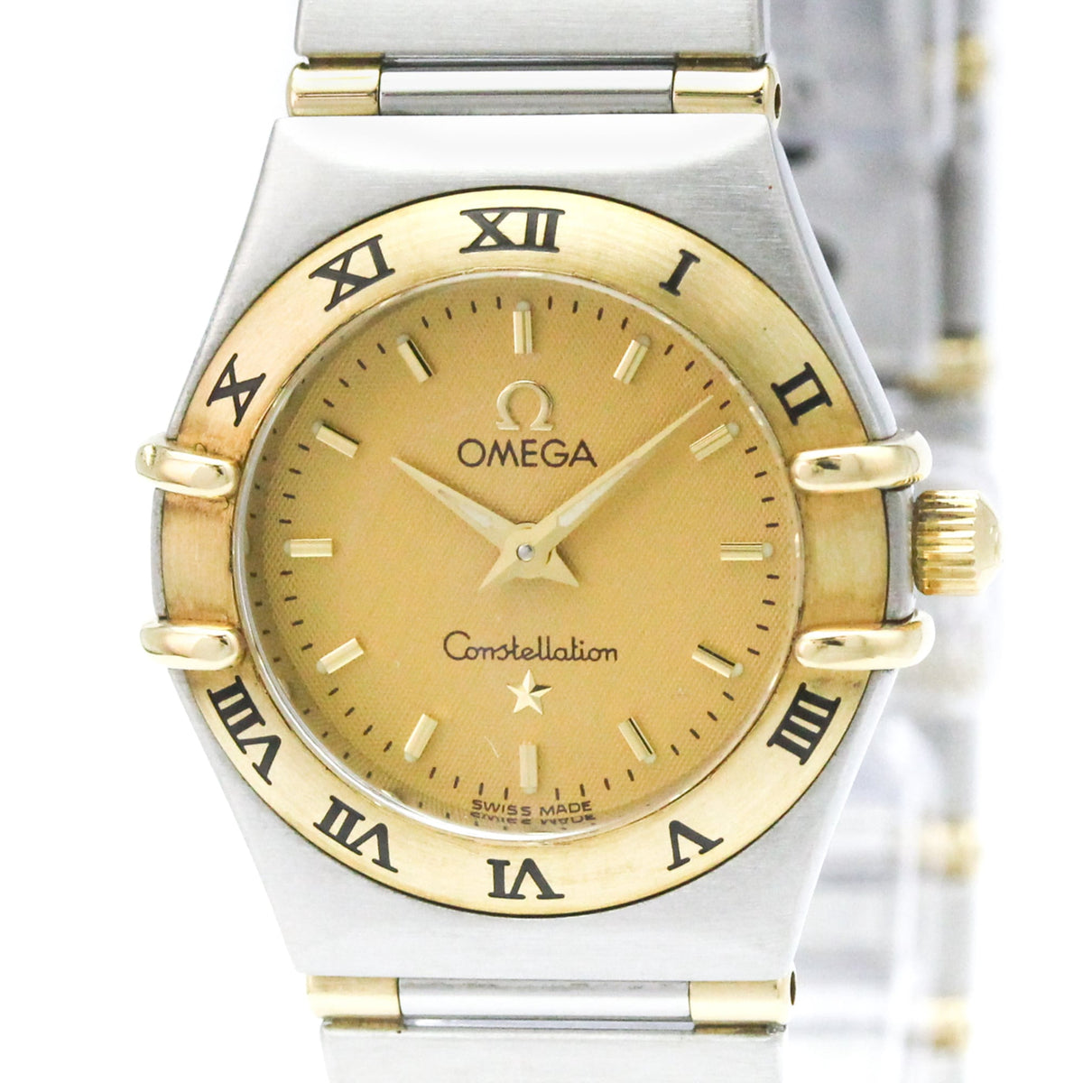 Pre-Owned OMEGA Constellation 18K Gold Steel Quartz Ladies Watch 1362.10 Polished