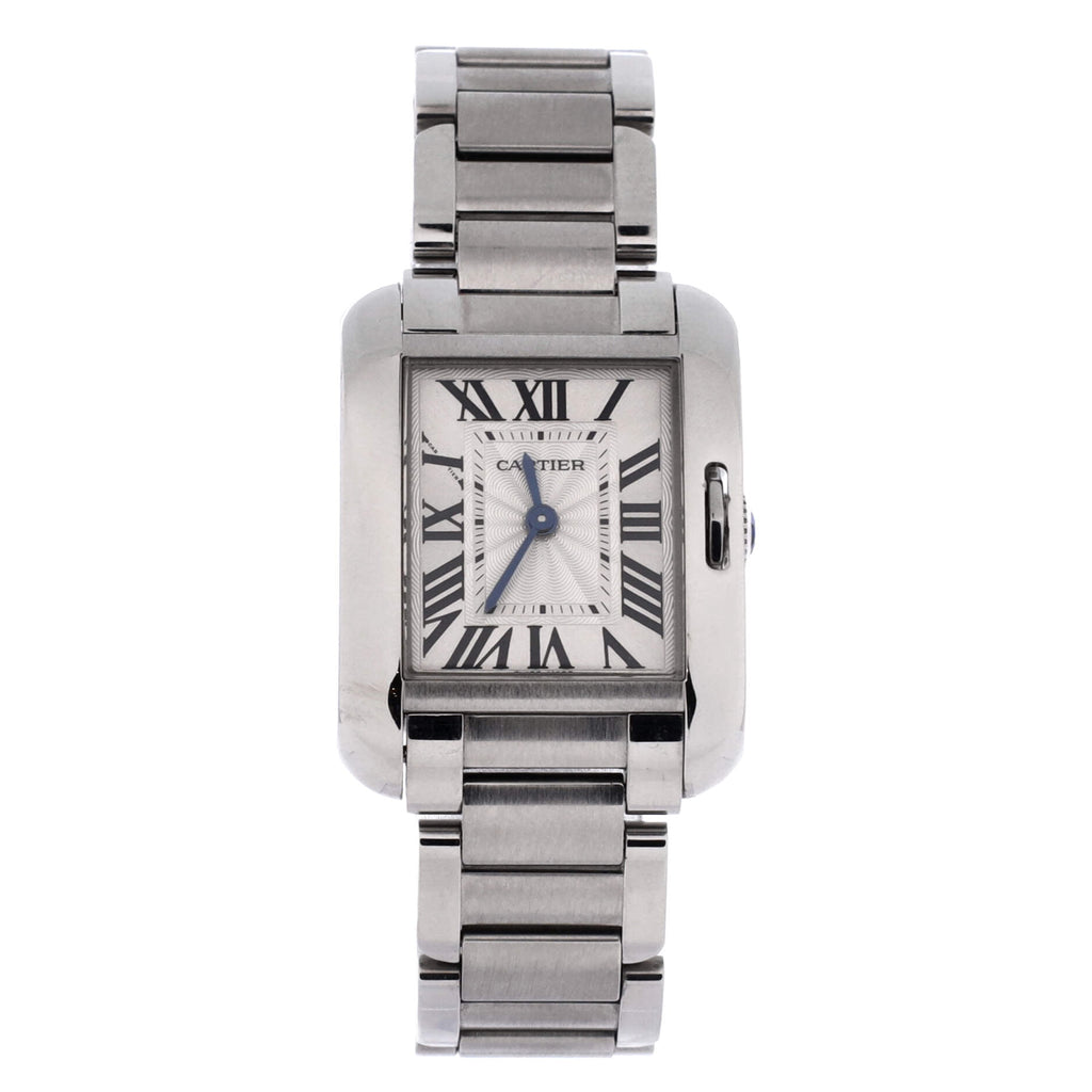 Pre-Owned Tank Anglaise Quartz Watch Stainless Steel 23 By Rebag