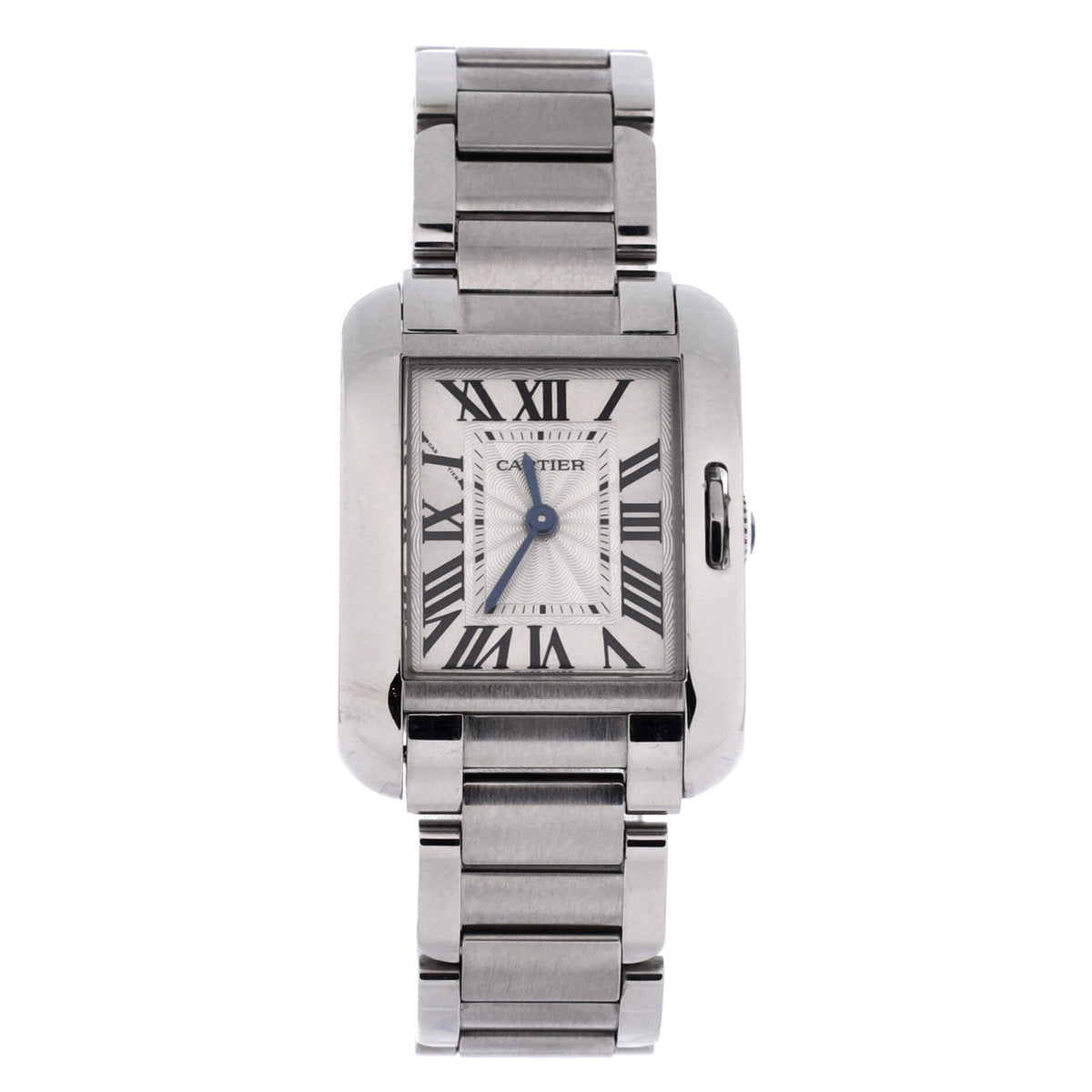 Pre-Owned Tank Anglaise Quartz Watch Stainless Steel 23 By Rebag