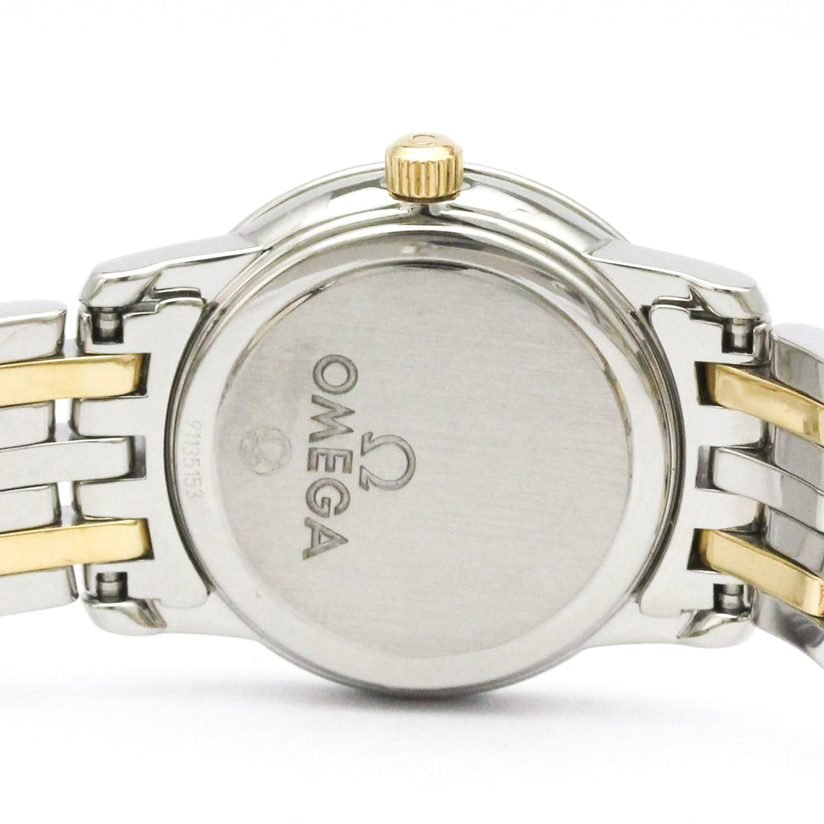 Pre-Owned OMEGA De Ville Prestige MOP 18K Gold Steel Quartz Ladies Watch 424.20.24.60.05.001...