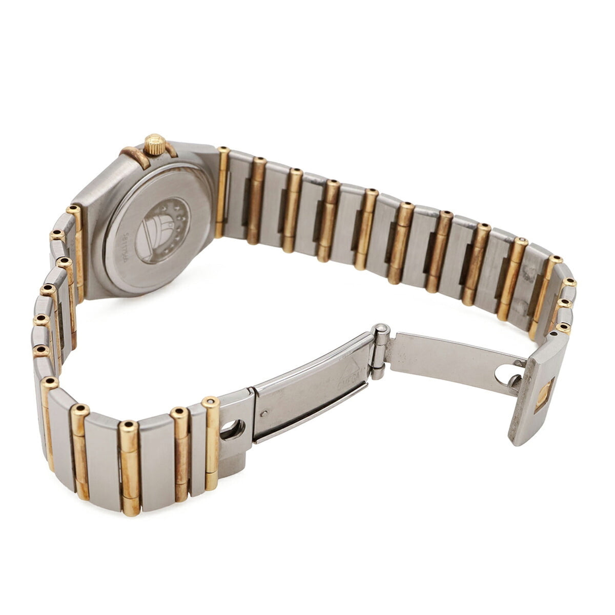 Pre-Owned OMEGA Constellation '95 Full Bar White Mother-of-Pearl Dial Stainless Steel Yellow...