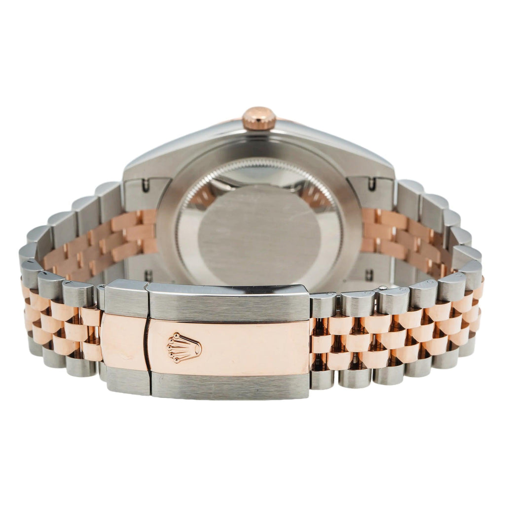 Pre-Owned Rolex Datejust 41MM 126331 Chocolate Diamond Dial Fluted Bezel Two Tone Rose Gold Jubilee Bracelet