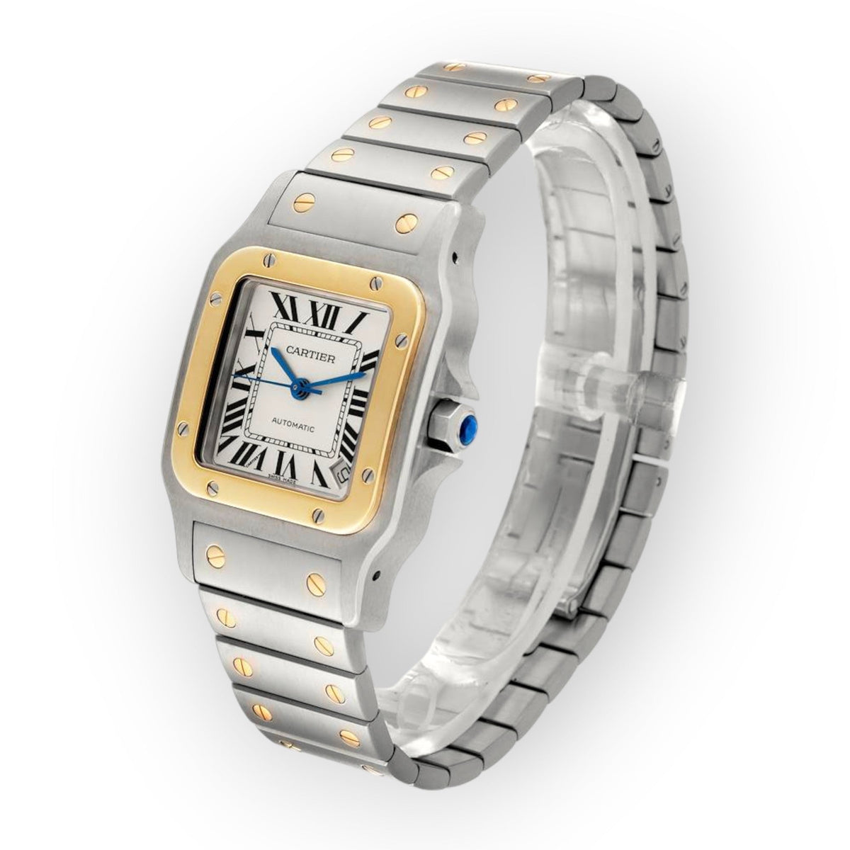 Pre-Owned Cartier Santos Galbee XL W20099C4 Steel Yellow Gold Mens Watch