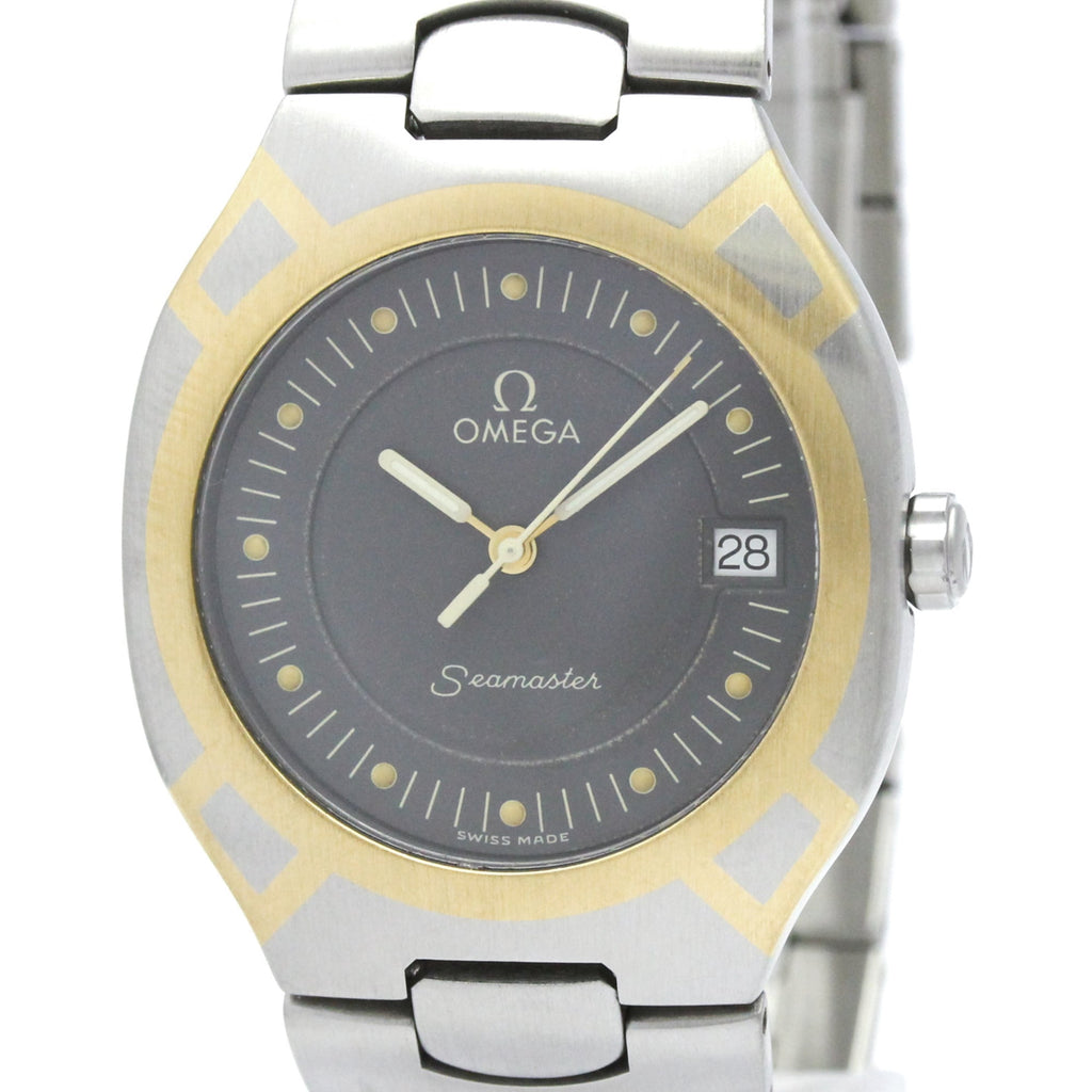 Pre-Owned OMEGA Seamaster Polaris 18K Gold Steel Mens Watch 396.1022 Polished